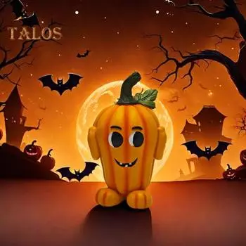 Хэллоуин мультфильм тыква статуэтка смоляная жуткая оранжевая тыква статуя скульптура домашний офис книжная полка настольное украшение украшение для вечеринки pumpkin