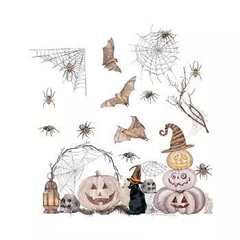 Хэллоуин Наклейки на окна Наклейки для украшения стеклянных окон Праздничная вечеринка Паук Статические наклейки One Size