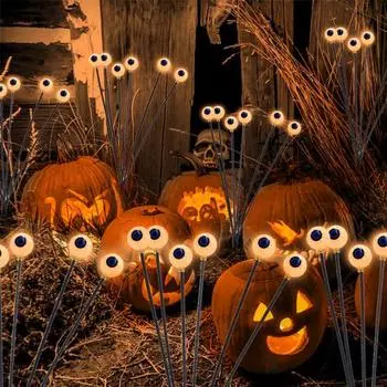 Хэллоуин наземный светильник на солнечной батарее уличный призрачный глазной светильник жуткий демонический глаз украшение для вечеринки на Хэллоуин двор садовый декор 8 зелёный