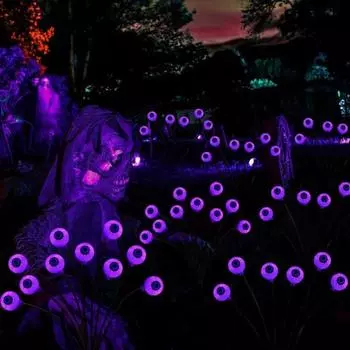 Хэллоуин наземный светильник на солнечной батарее уличный призрачный глазной светильник жуткий демонический глаз украшение для вечеринки на Хэллоуин двор садовый декор 6 разноцветный