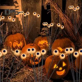 Хэллоуин наземный светильник на солнечной батарее уличный призрачный глазной светильник жуткий демонический глаз украшение для вечеринки на Хэллоуин двор садовый декор 8 зелёный