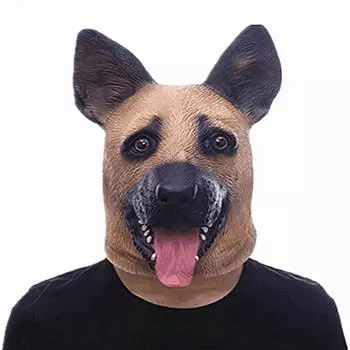 Хэллоуин немецкая овчарка латексная голова собаки маска животного анфас маска для взрослых Маскарад нарядное платье косплэй костюм реквизит шоколадный