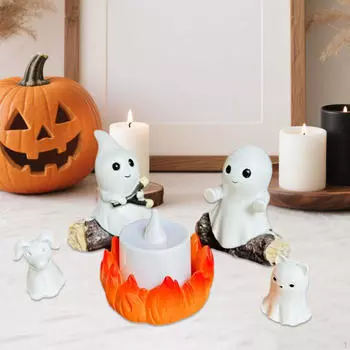 Хэллоуин Ночник Костер Ночник Жуткая Настольная Фигурка для Крытой Гостиной Фестивалей