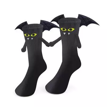 Хэллоуин Носки средней длины Парные носки Хэллоуинский образ Специальный дизайн с привидениями Удобный Дизайн с летучими мышами Милый Один размер чёрный