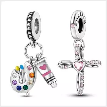 Хэллоуин, новинка в подвесках Plata de ley S925, животные, котенок и обувь, подвеска в форме сердца, подходит для браслета S925, бусины для изготовления ювелирных изделий