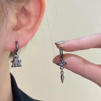 Хэллоуин новые асимметричные серьги с забавным лицом модные индивидуальные маленькие серьги-капли с призраками