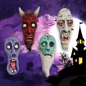 Хэллоуин, новый готический ужас, кулон, украшения, четырехцветный дьявол, изделия из смолы 3D One Size