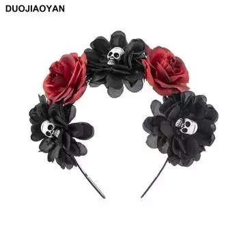 Хэллоуин Ободок с цветами и пауком для косплея или макияжной вечеринки