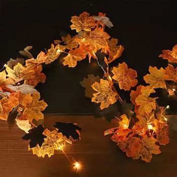 Хэллоуин Осенний цвет подвесное украшение имитация кленового листа настенное крепление ротанг 170 см, пластик + ткань