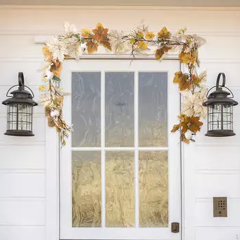 Хэллоуин Осенняя гирлянда Кленовый лист Тыквенная лоза Фон на День Благодарения Качели Стенд Столы