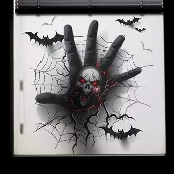 Хэллоуин Пальма Странное Лицо Летучая Мышь Спальня Гостиная Крыльцо Домашнее Украшение Наклейка На Стену 39*40CM/fun-f189