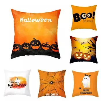 Хэллоуин Паук Летучая мышь Череп Призрак Фестиваль Рука Декоративный Узор Чехол Подушки Гостиная Столовая Диван Бросок Чехол Подушки 40x40cm