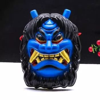 Хэллоуин печать красная маска праджня праджня потому что японцы могут замаскировать корову дьявола красное лицо смешные рога красный