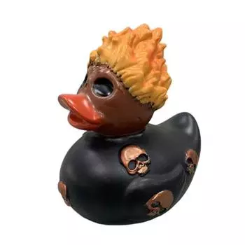 Хэллоуин Пламя Утка Статуя Готическая Череп Утка Фигурка Смола Скульптура Праздничная Вечеринка Настольное Украшение Орнамент чёрный