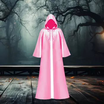 Хэллоуин плащ косплей накидка капюшон полная длина нарядный костюм длинный капюшон для клубной панк вечеринки