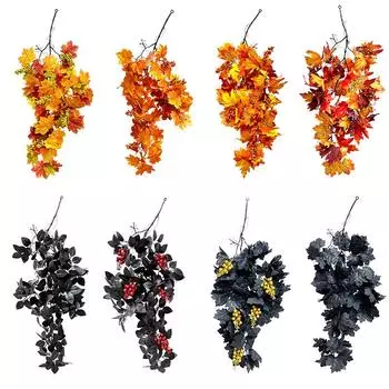 Хэллоуин пластик настенный домашний сад ягоды искусственные листья клен тыква праздничные принадлежности