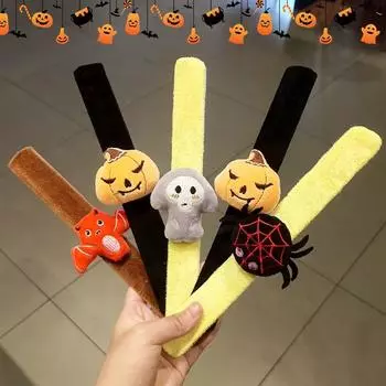 Хэллоуин плюшевая кукла хлопающее кольцо Фестиваль призраков милый браслет забавный паук тыквенное кольцо детский маленький подарок