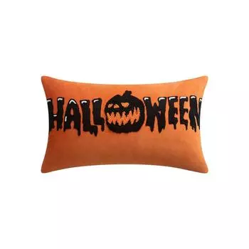 Хэллоуин Плюшевая Вышитая Наволочка Гостиная Диван Вечеринка Украшение One Size