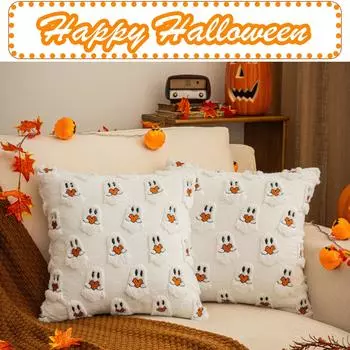 Хэллоуин Плюшевая Вышитая Наволочка Гостиная Диван Вечеринка Украшение One Size