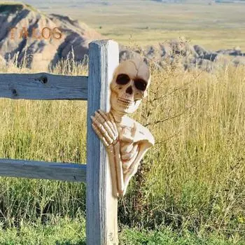 Хэллоуин Подглядывающий Скелет Украшение Устойчивый к погодным условиям Реалистичный Дом с привидениями Открытый Сад Двор Обнимающий Дерево Скелет Украшение из смолы 25cm