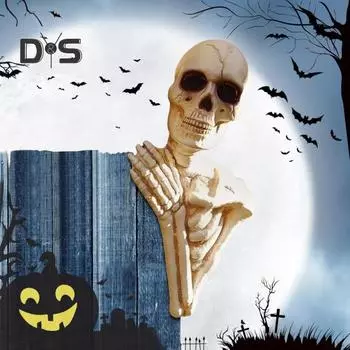 Хэллоуин Подглядывающий Скелет Украшение Устойчивый к погодным условиям Реалистичный Дом с привидениями Открытый Сад Двор Обнимающий Дерево Скелет Украшение из смолы 25cm