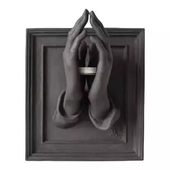 Хэллоуин Подсвечник Руки в молитве 3D Настенный бра Художественная скульптура Смола Подсвечник Домашний Настольный Декор чёрный