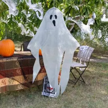 Хэллоуин подвесное украшение-призрак, большой летающий белый призрак для входной двери