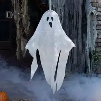 Хэллоуин подвесное украшение-призрак, наружное большое летающее белое привидение для входной двери, крыльца, дерева, камина, декор для вечеринки белый