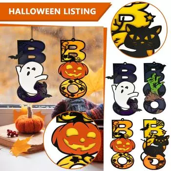 Хэллоуин Подвесной, Большой Размер Деревянной Дверной Настенный Знак, Призрак, Дом На Открытом Воздухе One Size