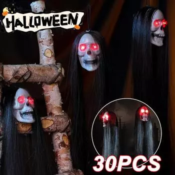 Хэллоуин Подвесной Длинные Волосы Призрак Скелет Светодиодный Светоизлучающий Скелет Ужасов Призрак Бара Дом с Привидениями Украшения Ужасы Реквизит