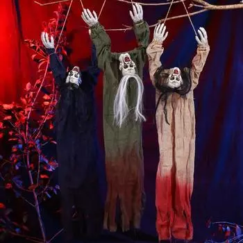 Хэллоуин Подвесной Призрак Украшение Страшный Мрачный Жнец Скелет Призрак Жуткая Домашняя Вечеринка темно-синий