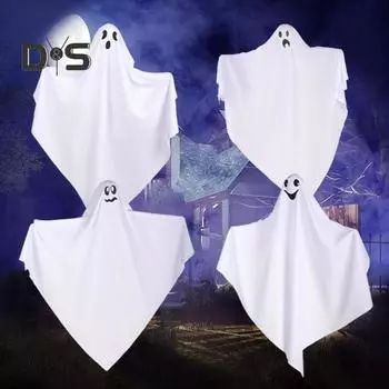 Хэллоуин Подвесной Призрак Жуткий Светодиодный Светящийся Батарейный Летающий Призрак Украшение На Открытом Воздухе Для Дома С Привидениями Реквизит Для Вечеринки C