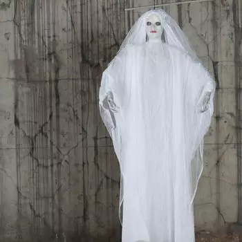 Хэллоуин Подвесные Призраки Украшения Легкий Портативный Забавный Светящийся Опора Для Двора чёрный