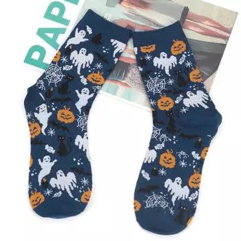 Хэллоуин повседневные женские носки креативные косплей хип-хоп новинка Харадзюку костяная паутина мужские скейтборд пара длинные носки EU36-43