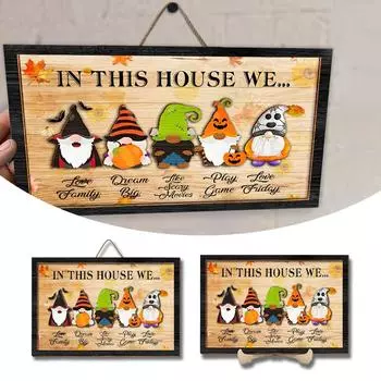 Хэллоуин Пять деревянных настенных украшений для украшения рабочего стола One Size