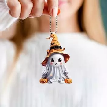 Хэллоуин Призрак Акриловые Подвесные Украшения Домашнего Внутреннего Зеркала Заднего Вида Автомобиля 2D Плоский A