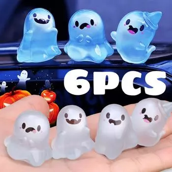 Хэллоуин Призрак Светящиеся Украшения для Машины DIY Смоляные Украшения Микро Пейзаж Настольные Декоративные Аксессуары Автомобильный Брелок Подвеска