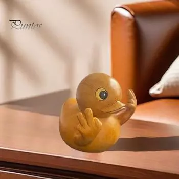 Хэллоуин Призрак Утка Фигурка Деревянное Зерно Ножницы Руки Статуя Утка Скульптура Поводок Животное Модель Домашний Офис Украшение Рабочего Стола Орнамент A