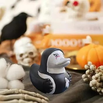 Хэллоуин Призрак Утка Фигурка Деревянное Зерно Ножницы Руки Статуя Утка Скульптура Поводок Животное Модель Домашний Офис Украшение Рабочего Стола Орнамент A