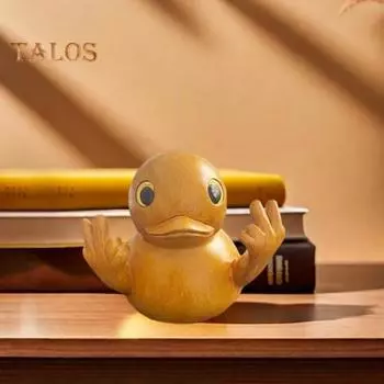 Хэллоуин Призрак Утка Фигурка Деревянное Зерно Ножницы Руки Статуя Утка Скульптура Поводок Животное Модель Домашний Офис Украшение Рабочего Стола Орнамент A