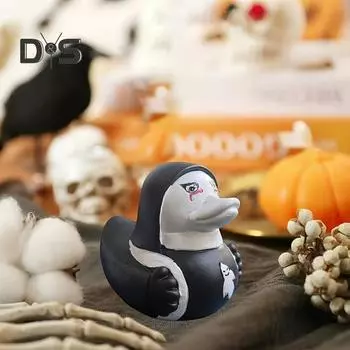 Хэллоуин Призрак Утка Фигурка Деревянное Зерно Ножницы Руки Статуя Утка Скульптура Поводок Животное Модель Домашний Офис Украшение Рабочего Стола Орнамент A