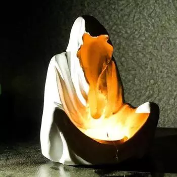 Хэллоуин Призрак Волшебник Подсвечник Смола Фигурка Чайная Свеча Подсвечник Стол Центральное Украшение Рабочего Стола Фестиваль Подарок чёрный