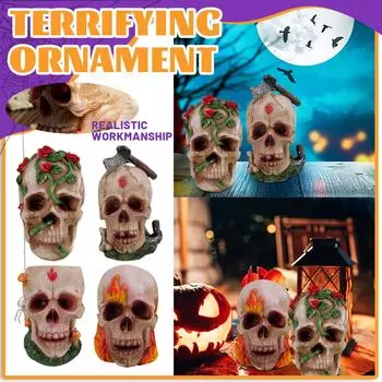 Хэллоуин Различные Черепа Украшения Фестиваль Призраков Розы Черепа Изделия Из Смолы Ужасная Атмосфера Украшения One Size