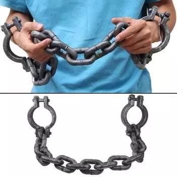 Хэллоуин Реквизит Необычные платья Декоративные утюги Заключенные COS Пластиковые имитационные наручники Цепи