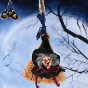 Хэллоуин Ретро Ведьма Метла Украшения Бар Торговый Центр Ведьма Реквизит синий