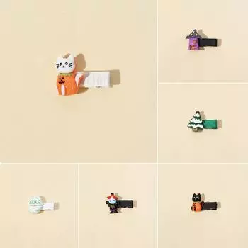 Хэллоуин Рождество Мультфильм Милые Заколки Для Волос Призрак Кошка Ведьма Шляпа Тыква Шпилька Заколки Для Детей Праздничные Аксессуары Для Волос A5