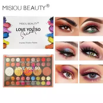 Хэллоуин Рождество Земля Цвет 51 Цветной жемчуг Матовые многоцветные тени для век Подлинная пластина 01