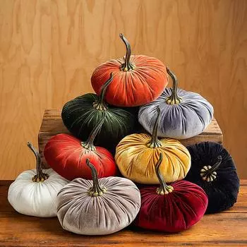 Хэллоуин ручной работы тыква плюшевая подушка бархатный орнамент декор тыквы украшения для вечеринки осенний урожай события свадьба 20x20cm