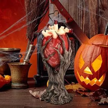 Хэллоуин Сердце Древочеловек Фигурка Жуткое Дерево Держащее Сердце Статуя Из Смолы Скульптура Внутреннего Уличного Сада
