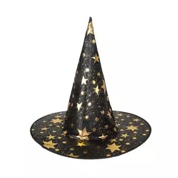 Хэллоуин шляпа украшения реквизит женский ведьма взрослый ведьма головной убор наряд детский праздничный колпак One Size чёрный